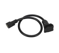 TOPINCN Trailer Extension Fit for Cord Weatherproof 3ft 7 Way Double Prong Male Plug Connector for RV Camping PVC+Copper Black