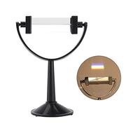 TOPINCN Triangular Prism with Stand Optical Glass Physics Light Spectrum Teaching Tool Science Experiment Equipment Kindergarten Primary School High School Black Stand
