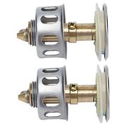 TOPINCN Universal Bullets Pop Up Sink Stopper Drain Filter, Stainless Steel + Brass, 2Pcs for Air