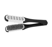 TOPINCN V-shaped Clamp Styling Comb Hair Straightening Comb Static Hairdressing Tools for Men Women Black + White