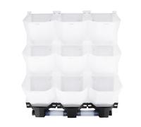 TOPINCN Vertical Wall Planter, Hanging Pocket Holder, Outdoor Vegetable Greenery Vessel, Wall Mounted Plant Pots with 9 Pockets & Ventilation Drainage Holes for Fruits Flowers (White)