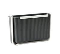 TOPINCN Wall Mounted Folding Trash Bin, Garbage Can Under Sink Large Capacity Hanging Trash Can for Kitchen Bathroom Cabinet Door (Grey)