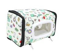 TOPINCN Winter Warm Bird House, Cotton Hanging Hammock Sleeping Bed for Budgies Parakeets Cockatiels, with Transparent Window and Installation Accessories (L)