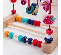 TOPINCN Wooden Bead Roller Coaster Toy for Kids, Hand-Eye Coordination Exercise, Visual Tracking Game (Fruit Pattern)