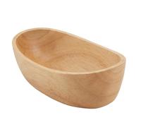 TOPINCN Wooden Bowl, Boat Shaped Salad Bowl Big Bowl, Versatile Fruit Bowl with Elegant Wood Grain for Salad, Soup, Oatmeal, Fruit (15cm*4.2cm)
