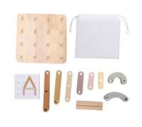 TOPINCN Wooden Letter Number Construction Activity Set, Educational Stacking Blocks Toy Set with Multiple Pegs and Colorful Blocks for Toddler Kids Boys Girls