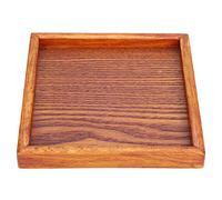 TOPINCN Wooden Mini Serving Tray, Square Light Wood Tea Plate, 12.5 x 12.5 x 2 cm, Portable Dining and Snack Platter