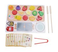 TOPINCN Wooden Play Food Set, Toddler Learning Toy with Fruit Shapes for Preschool Activities, Early Education Toy for Kids with Sturdy Wood and Glossy Finish