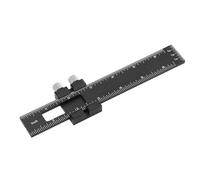 TOPINCN Woodworking Adjustable Aluminum Alloy Ruler with Slide Stop Scribing Marking for Measurement, Suitable for Woodworkers, Craftsmen, Inch Scale (6 Inch)