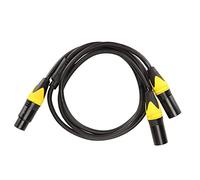 TOPINCN XLR Y -Splinter Cable with a Low Loss for Microphone Speakers, 3 Pin XLR Female to Many Cables, Noiseless Metal Mesh Splinter, Black/yellow 3.3ft