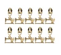 TOPINCN Zipper Pull 10 Pcs Metal Bag Zipper Pulls Zipper Head Machine Suitcases Sliders Sewing Machine Zipper Puller Zipper Tag Zippers (Imitation Gold)