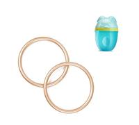 TOPIND 3inch 2pcs Aluminum Sling Ring Crafts Baby Sling Accessories Lead and Nickel Free with 1 PCS Milk Powder Dispenser Gift(Rose Gold Aluminum Sling Ring with Blue Milk Powder Dispenser)