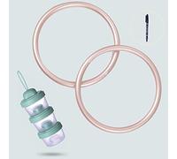 TOPIND Baby Ring Sling, Aluminium Carrier Ring 2pcs Infants Strap Rings 2.5inch Soft Slings Carrier with Baby Formula Dispenser and Brush Pen Gift for Newborn Toddlers Kids (Light Rose Gold)