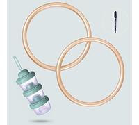 TOPIND Baby Ring Sling, Aluminium Carrier Ring 2pcs Infants Strap Rings 2.5inch Soft Slings Carrier with Baby Formula Dispenser and Brush Pen Gift for Newborn Toddlers Kids (Rose Gold)