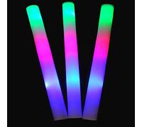 TOPJIAO 10pcs LED Premium Foam Glow Stick Multi Colour Foam Glow Wands Foam Sticks Glow Batons Glow in the Dark Party Supplies Light up Foam Stick for Halloween Christmas Festival Birthday Party