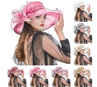 TOPJIAO Fascinator Bridal Hat,Wool Felt Fascinator Elegant Pillbox Hat Long Fascinator Ascot Hatinator Fascinator Clip Flower Feather Headband Church Wedding Cocktail Tea Party Girls Women Beige