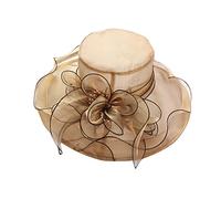 TOPJIAO Flower Headband Fascinator Wedding Headwear,Hair Cocktail for Wedding Lining Removable Flower Women 1920s Cloche Round Hat Wedding Church Cocktail Hat UK Ladies Coffee