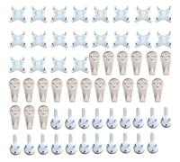 TOPJINZHIONE 60 Pcs Non-Trace Hanging Hook Traceless Nail Plastic Wall Hook Traceless Hardwall Drywall Photo Hook for Photo Frame Art Painting Non-Trace Drywall Stucco Concrete Hooks