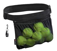 TOPJUM Tennis Ball Holder, Pickleball Holder Bag for Women, Men & Teens, Ball Pouch, Mesh Waist Hip Bag Carrier, Easy Holding 6-8 Pickle Balls or Tennis, Versatile Accessories & Gifts, Black, One Size