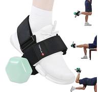 TOPJUM Tibialis Dumbbell Foot Support, Adjustable Ankle Weights, Weight Lifting Straps, Home Workout for Hip Flexors, Shin, Hamstring Curls, Black (Single), Standard Size