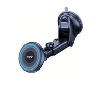 TOPK Mag-Saf Car Phone Holder, Magnetic Phone Car Mount for Windshield and Dashboard, Strong Suction Adjustable Long Arm with Strongest Magnet, Car Cradle for Phone 15/14/13/12 Series