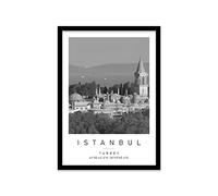 Topkapi Palace Travel Print Istanbul Wall art Black and white Poster A2 Print in Black frame 45 X 63cm (17.7x24.8inch)