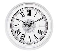 Topkey 12 Inch Wall Clock Silent Non-ticking Vintage Roman Numerals Wall Clocks for Living Room Kitchen Bedroom Home Office (Battery Not Included) - White