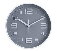 Topkey 8” Round Silent Wall clock Easy Read Big Numbers Kitchen Modern Non-ticking Decorative Wall Clock for Bedroom Office school- Grey
