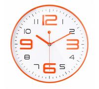 Topkey Silent Wall Clock Kitchen 12 Inch Retro Non-ticking Decorative Bedroom Office Wall Clock -Orange