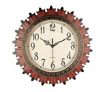 Topkey Wall Clock 14 inch Vintage Gear Design Silent Quartz Movement, Plastic Frame, Retro Decorative for Bedroom Office