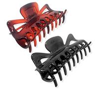 Topkids Accessories 11cm Butterfly Hair Claw Clips Hair Clips Hair Claws Hair Women Hair Styling Accessories Large Hair Clip Claw Hair Clips Women Ladies Hair (Black + Tort Brown)