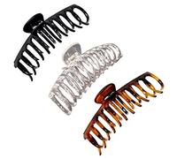 Topkids Accessories 13cm/5.1" Claw Clips for Thick Hair Clips for Hair Claw Grip Hair Clip Hair Clips Women Hair Clips for Thick Hair Women Hair Claws Hair Claw Clip (Black + Tort + Clear)