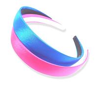 Topkids Accessories 2.5cm/1" Satin Alice Bands Adult Women, Head Band, Headbands for Women's Hair, Hair Accessories for Women, Ladies Headbands, Girls Headbands (Set of 2, Royal Blue + Fuchsia)