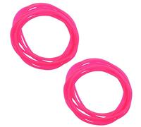 Topkids Accessories 24pc Gummy Bracelets Rubber Bangles Kids Party Bag Favour Fillers Jelly Jewellery Wrist Bands 80s Neon 90s Fancy Dress Fashion Wristbands (Neon Pink)