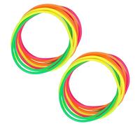 Topkids Accessories 24pc Gummy Bracelets Rubber Bangles Kids Party Bag Favour Fillers Jelly Jewellery Wrist Bands 80s Neon 90s Fancy Dress Fashion Wristbands (Neons)