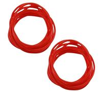 Topkids Accessories 24pc Gummy Bracelets Rubber Bangles Kids Party Bag Favour Fillers Jelly Jewellery Wrist Bands 80s Neon 90s Fancy Dress Fashion Wristbands (Red)