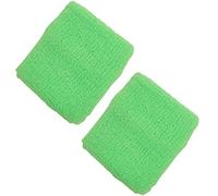 Topkids Accessories 2pcs Unisex Wrist Sweatbands for Exercise Wristbands, Sweat Bands for Kids & Adults, Tennis & Sports Band for Girls & Men Sweatbands, Colourful Fitness Armbands (Neon Green)