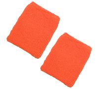 Topkids Accessories 2pcs Unisex Wrist Sweatbands for Exercise Wristbands, Sweat Bands for Kids & Adults, Tennis & Sports Band for Girls & Men Sweatbands, Colourful Fitness Armbands (Neon Orange)