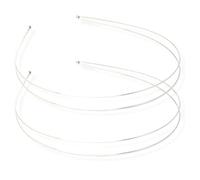 Topkids Accessories 2x Thin Metal Hair Bands Headbands Alice Bands Hairbands Head Bands Mens Guys Adult Women Girls Black Gold Silver Plain Styling Grips (Double Silver)