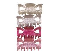 Topkids Accessories 4 Pc Medium Glitter Hair Claws Pretty Sparkly Hair Clips for Women Suitable for Thicker Hair and All Hair Types Womens Hair Clips Pretty Hair Clips