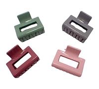Topkids Accessories 4Pc Plastic Open Arch Claw Clips Thick Pastel Womens Colourful 90s hair clips Bulldog Grip Large Suitable for Thick Hair (4PC, Square)