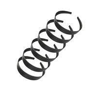 Topkids Accessories 6pc 2.5cm Wide Alice Headband Multipack, Various Designs & Styles For Girls, Ladies, Unisex Adults & Unisex Kids Hair (Shiny Black Satin)