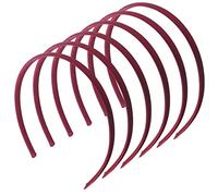 Topkids Accessories 6x Thin Satin Hair Head Bands Headbands Alice Bands Hairbands Girls Women School Colourful Wedding Holiday Festival Bridal Adult 1cm 0.4" (Burgundy)
