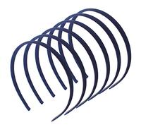 Topkids Accessories 6x Thin Satin Hair Head Bands Headbands Alice Bands Hairbands Girls Women School Colourful Wedding Holiday Festival Bridal Adult 1cm 0.4" (Navy Blue)