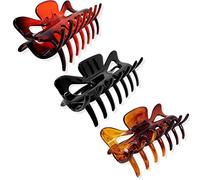Topkids Accessories 9cm/3.5" Butterfly Hair Claws for Thick & Fine Hair - Medium HairClaws (Black + Red Tort + Brown Tort)
