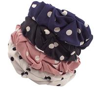 Topkids Accessories Alice Headband Multipack, Various Designs & Styles For Girls, Ladies, Unisex Adults & Unisex Kids Hair (Ruched Polka Dot Print Fabric)