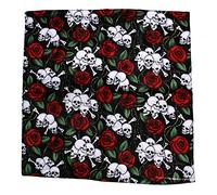 Topkids Accessories Black Bandanas Headband Skull Pirate Hair Scarf Men Women Motorbike Mask Gothic Alternative Clothing Crossbones Motorcycle Cotton Headscarf (Skulls & Roses)