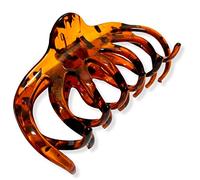 Topkids Accessories Butterfly Hair Claw Clip Tortoiseshell Brown Black Bulldog Tortie Curved Grip Tort for Thick or Fine Hair Styling Hair Clip Big Large 11cm / 4.3" (Tort Brown)