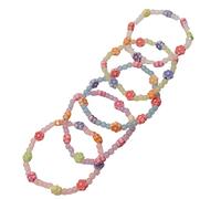 Topkids Accessories Children's Pretty Plastic Bracelet Sets, Colourful Chunky Plastic Jewellery For Kids Costume Party Game Prizes, Perfect For Party Bag Present (Candied Daisies Set)