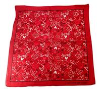 Topkids Accessories Hair Bandanas for Women Head Scarf Headbands Ladies Cotton Square Scarves Paisley Floral Camouflage Animal Print Leopard Tiger Neckerchief (Red Hearts)